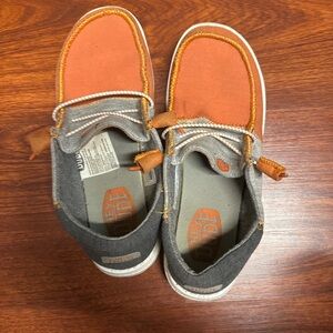 Hey Dude Wendy Tri Varsity Shoes in Orange and Gray W7
